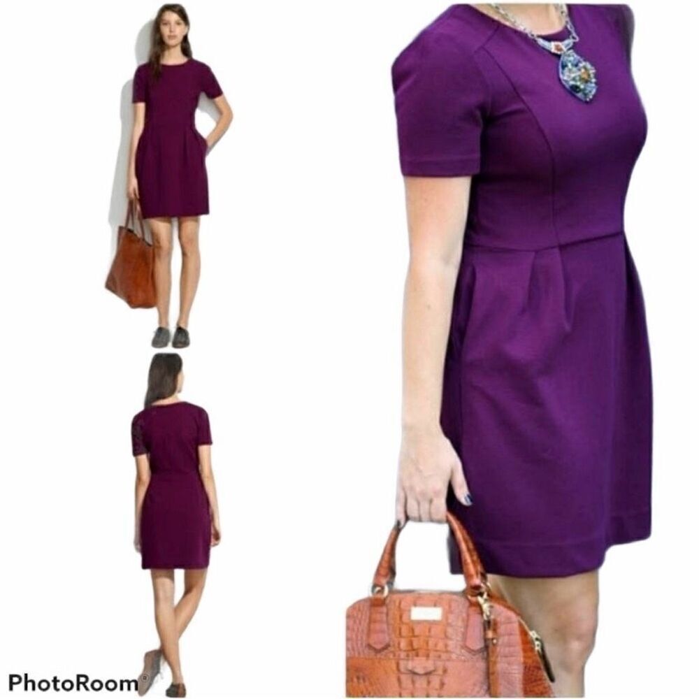 Madewell Gallerist Ponte Purple Dress